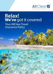 Policy Wording - AllClear Travel Insurance