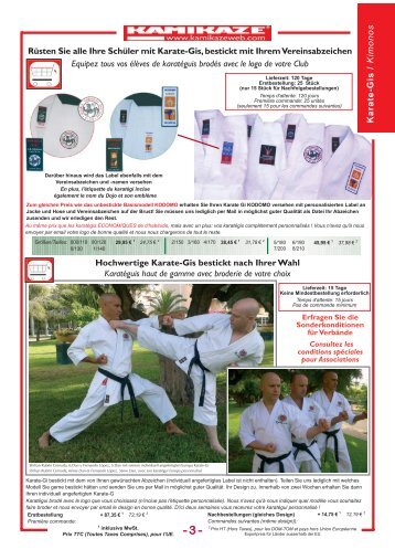 Karate-Gis / Kimonos Rüsten Sie alle Ihre Schüler mit ... - Kamikaze