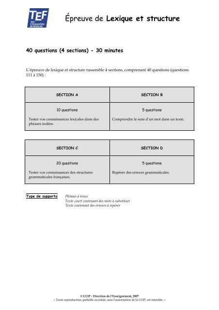 Lexique et structure