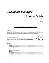 ESI Media Manager User's Guide