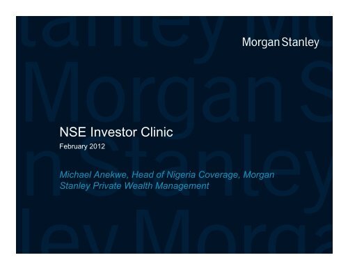 Investors' Clinic Presentation - The Nigerian Stock Exchange