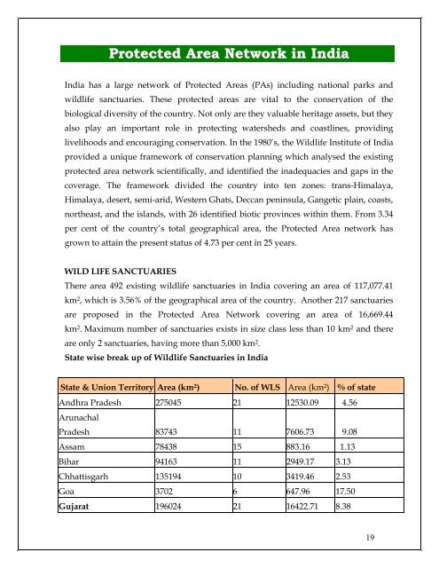 Protected Area Network in Orissa - Vasundhara