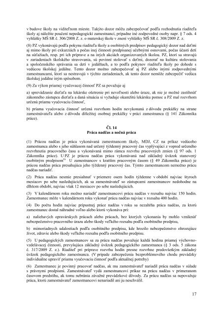 PracovnÃ½ poriadok pre pedagogickÃ½ch zamestnancov ... - Mesto Nitra