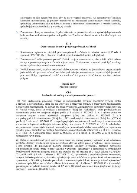 PracovnÃ½ poriadok pre pedagogickÃ½ch zamestnancov ... - Mesto Nitra