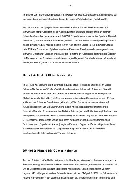 Vereinschronik 1985-1995 - TTVg Schwerte