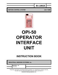 OPI-50 OPERATOR INTERFACE UNIT - Industrial Indexing Systems