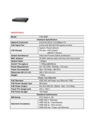 Specifications: Model FSD-808P Hardware ... - CCTV Direct