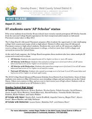 'AP Scholar' status - Greeley Schools