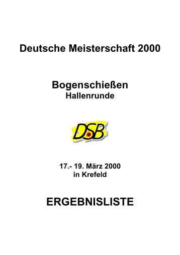 Deutsche Meisterschaft Bogen Halle - Bogenfax