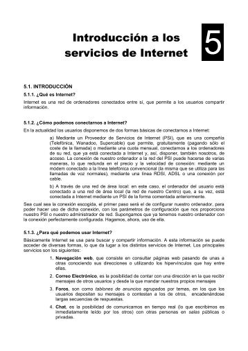 Introducción a los servicios de Internet