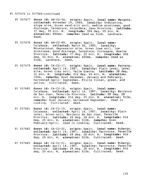 Plant Inventory No. 199, Parti - The Germplasm Resources ...