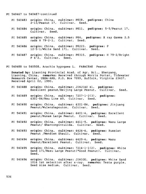 Plant Inventory No. 199, Parti - The Germplasm Resources ...