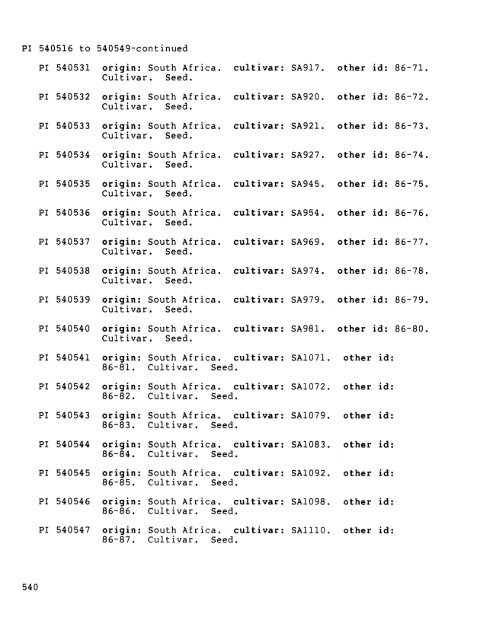 Plant Inventory No. 199, Parti - The Germplasm Resources ...