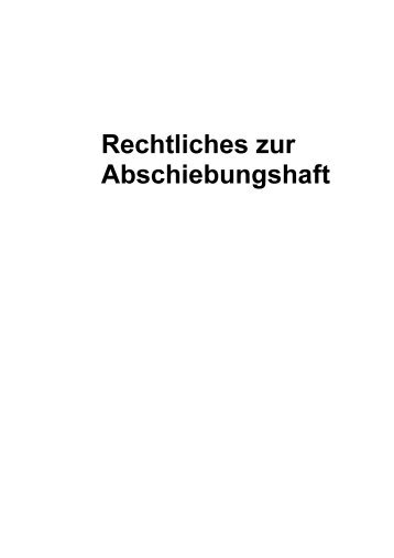 Rechtliches zur Abschiebungshaft - Pro Asyl