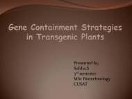 Gene containment strategies in transgenic plants - (CUSAT) â Plant ...