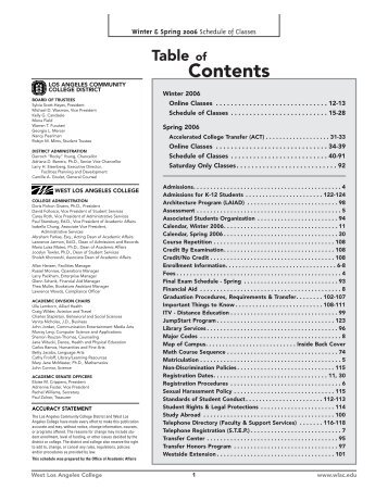 SCHEDULE in PDF Format - West Los Angeles College