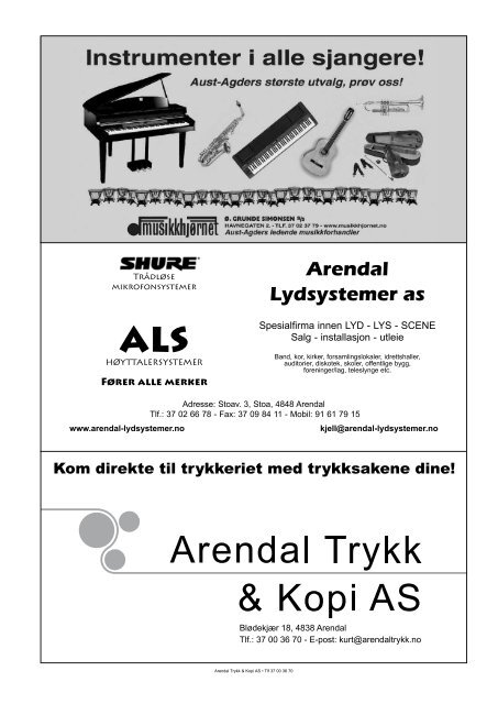 Arendal - 2012 - Brosjyre - Norsk kulturskoleråd