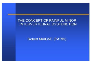 The concept of painful minor intervertebral dysfunction ... - sofmmoo