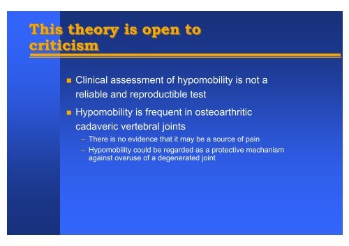 The concept of painful minor intervertebral dysfunction ... - sofmmoo