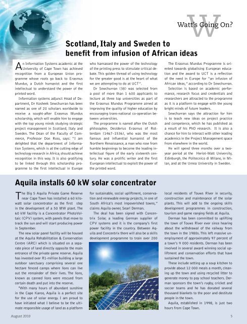 download a PDF of the full August 2010 issue - Watt Now Magazine