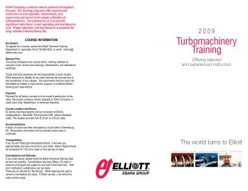Turbomachinery Training - Elliott Turbomachinery
