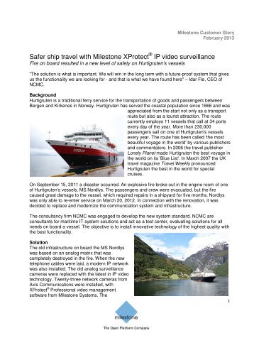 Safer ship travel with Milestone XProtect IP video surveillance