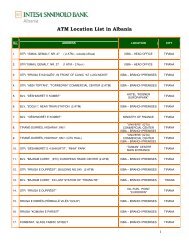 ATM Location List in Albania - Intesa Sanpaolo Bank Albania