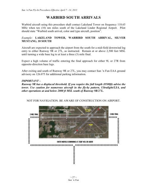 2013 SUN 'n FUN NOTAM