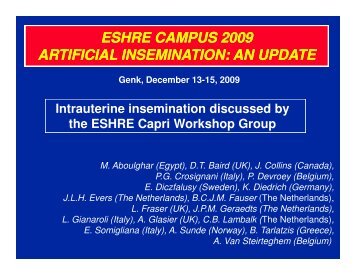 Capri, c'est IUI. ESHRE Capri guidelines on IUI