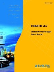 C166/ST10 CrossView Pro Debugger User's Manual - Tasking