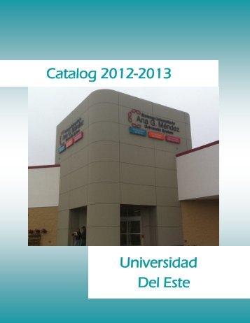 Catalog 2012-2013 Universidad Del Este