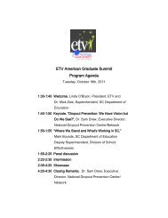 ETV American Graduate Summit Program Agenda - South Carolina ...
