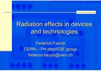Radiation effects in devices and technologies - SIRAD page