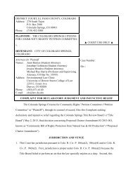 DISTRICT COURT, EL PASO COUNTY, COLORADO Address: 270 ...