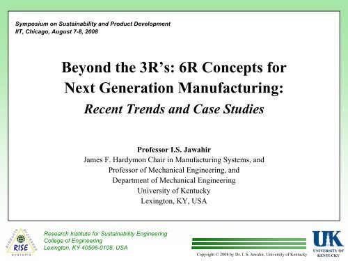 Beyond the 3R's: 6R Concepts for Next Generation Manufacturing: