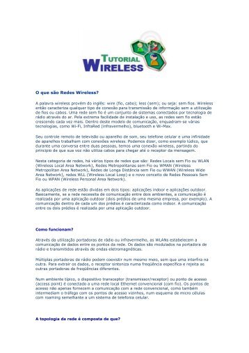 O que sÃ£o Redes Wireless? - FESP