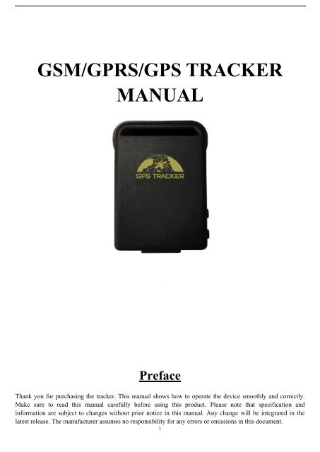 gsm/gprs/gps tracker manual