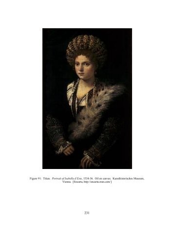 Figure 91: Titian. Portrait of Isabella d'Este, 1534-36. Oil on canvas ...