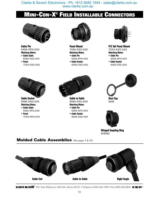 Mini Connector Types Comsec MINI-CON-X® FIELD INSTALLABLE CONNECTORS