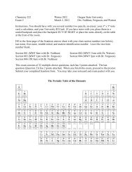 Chemistry 222 Winter 2012 Oregon State University Exam 2 March 1 ...