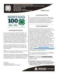 4-H Newsletter - Yellowstone County