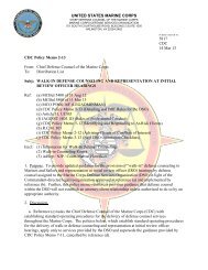 CDC Policy Memo 2-13 - Headquarters Marine Corps