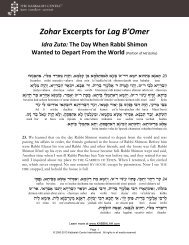 Zohar Excerpts for Lag B'Omer :Idra Zuta The Day When Rabbi ...