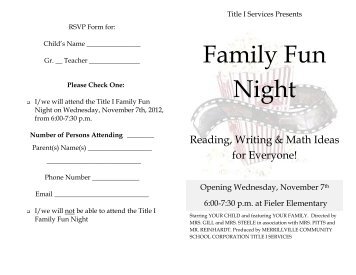 Family Fun Night - Merrillville Community School