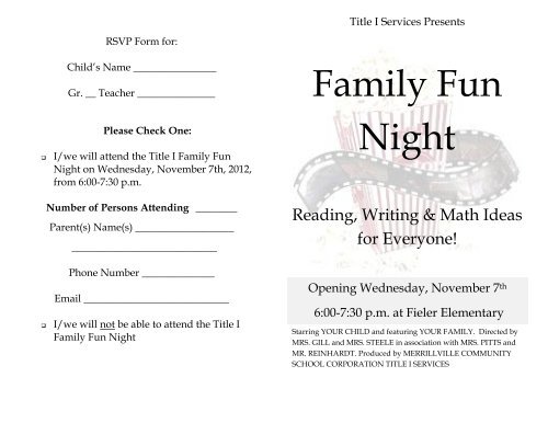 Family Fun Night - Merrillville Community School