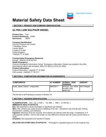 Ultra Low Sulphur Diesel - Chevron Global Marine