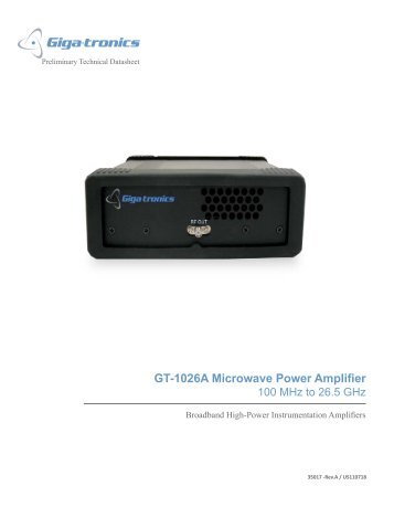 GT-1026A Microwave Power Amplifier Datasheet - Giga-tronics