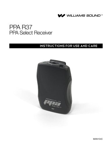 PPA R37 Manual - Williams Sound