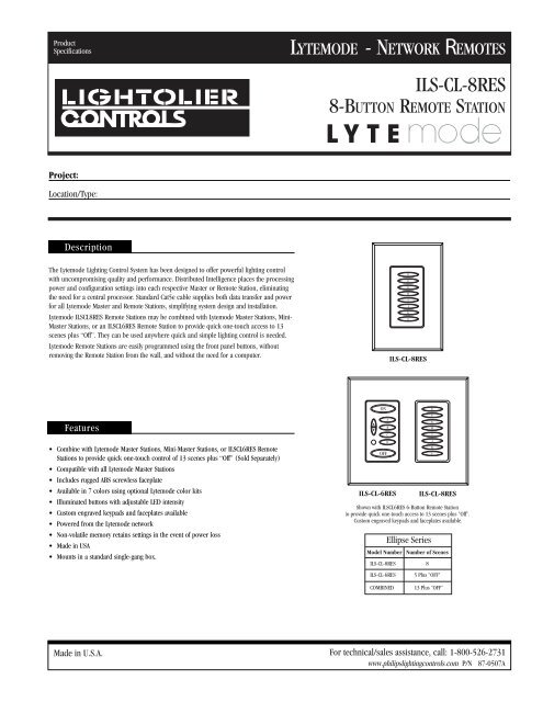 ILS-CL-8RES - Philips Lighting Controls