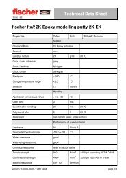 Technical Data Sheet fischer fixit 2K Epoxy modelling putty 2K EK